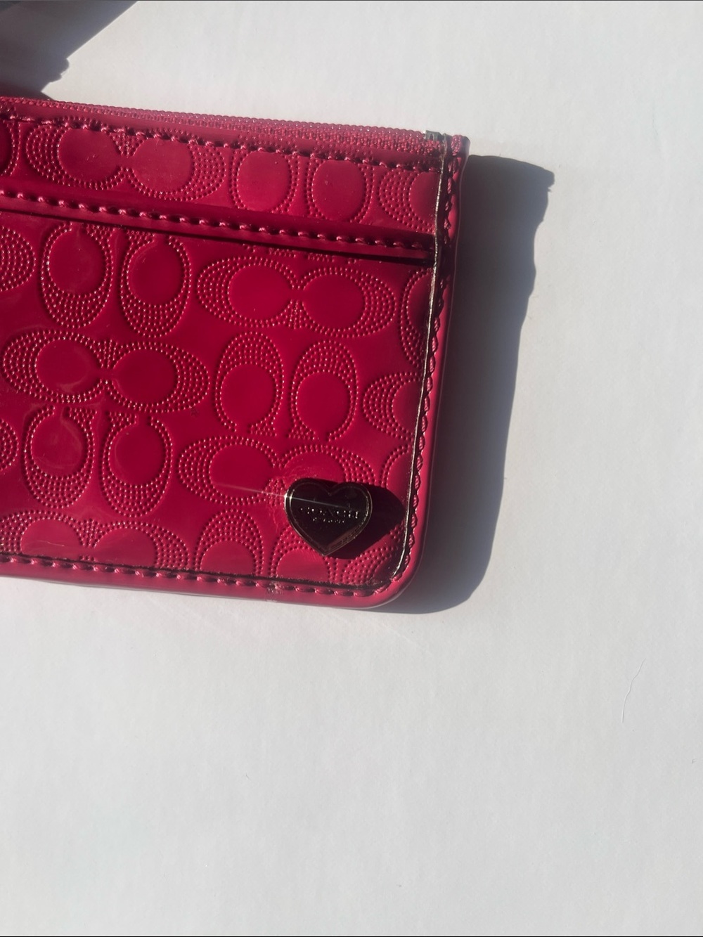 Coach Hot Pink Signature Wristlet Keyring Wallet - Picture 3 of 3